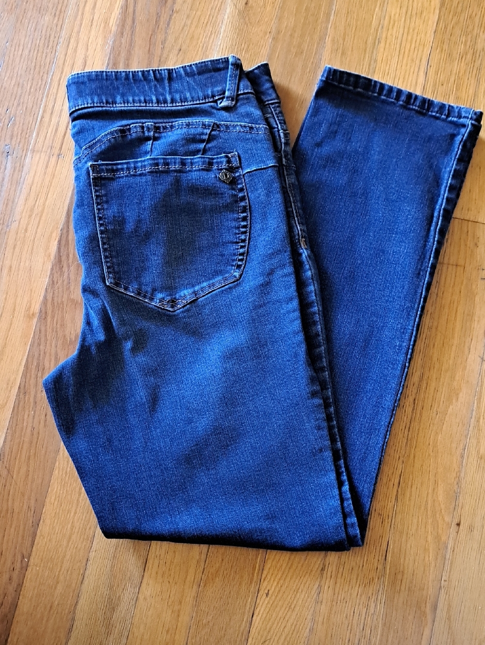 Democracy Dark Blue Denim Jeans with Gold Logo Detail